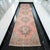 3x12 Vintage Oushak Runner Rug, Faded Salmon Pink and Sage Green Hallway Runner, 1970s Handmade Anatolian Corridor Rug, Kitchen Runner For Sale - Image 4 of 13