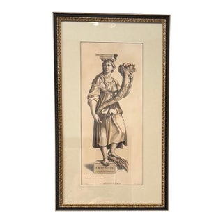 Pair of Antique French Engravings After Girard Audran – La Marine & L’Abondance For Sale