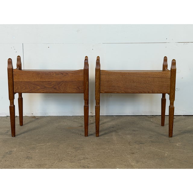 Mid 20th Century Mid-Century Modern Oak Nightstands by Henning Kjærnulf, Denmark, 1960s, Set of 2 For Sale - Image 5 of 9