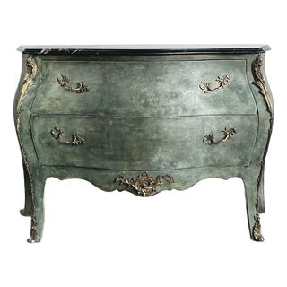 Vintage Regency Gilt Tipped Bombe Chest For Sale