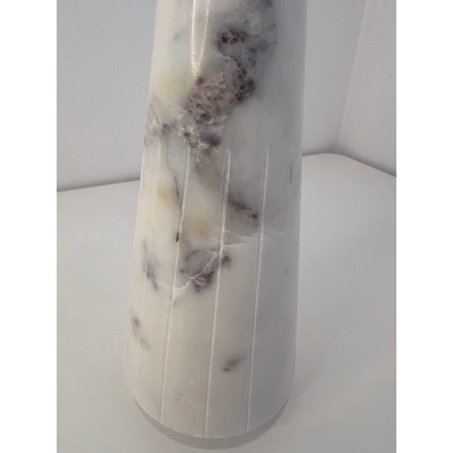 Modern Solid Marble Tapered Conical Vase For Sale - Image 4 of 9