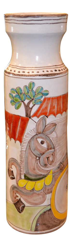 Desimone Hand Painted Tall Art Pottery Flower Vase