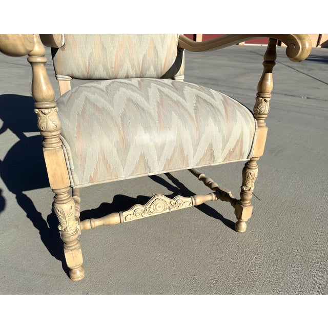 Vintage Regency Ikat Armchair For Sale - Image 11 of 12