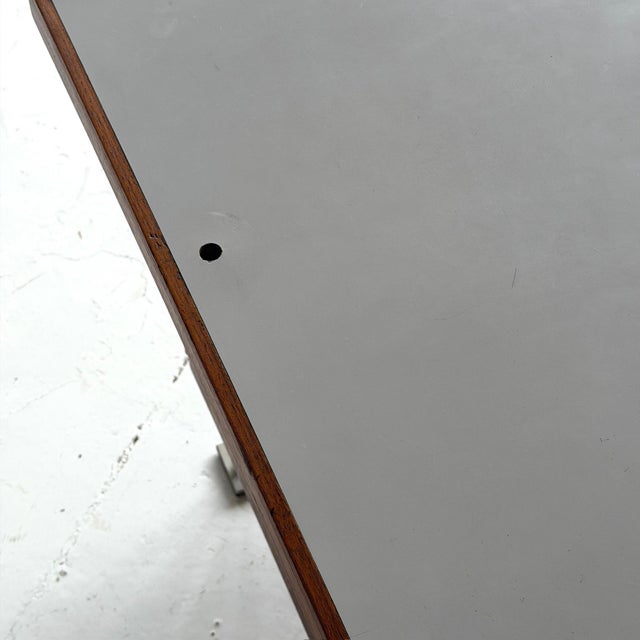 1950s Two Sided Executive Walnut Desk For Sale In Chicago - Image 6 of 12