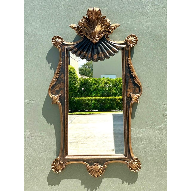 2020s Vintage William Switzer Gilt Chinoiserie Wall Mirror For Sale - Image 5 of 16