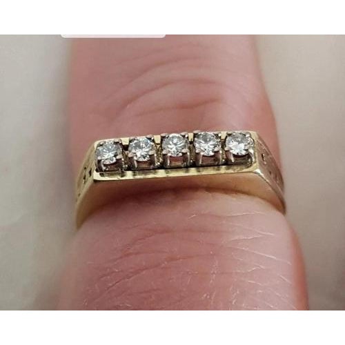 Vintage 14ct Yellow Gold Brilliant-Cut Diamond Dress Ring, 1970s For Sale - Image 6 of 17