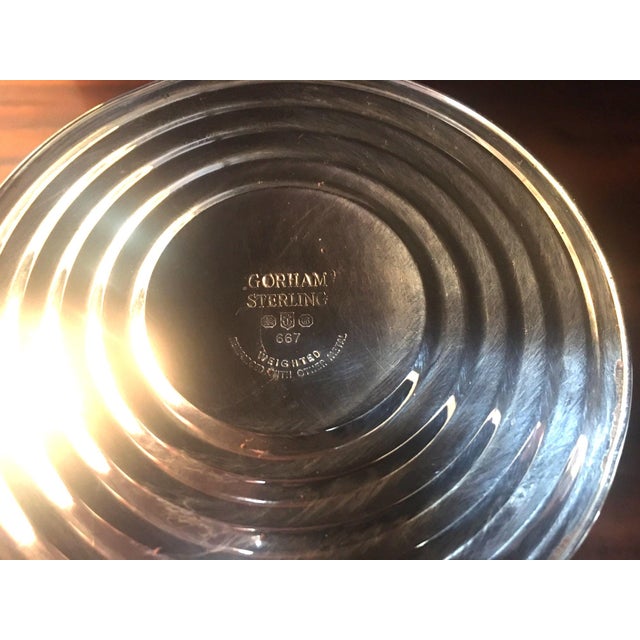 Gorham Sterling Silver Weighted Gadrooned Candleholder Pair W/ Glass Hurricanes For Sale - Image 9 of 10