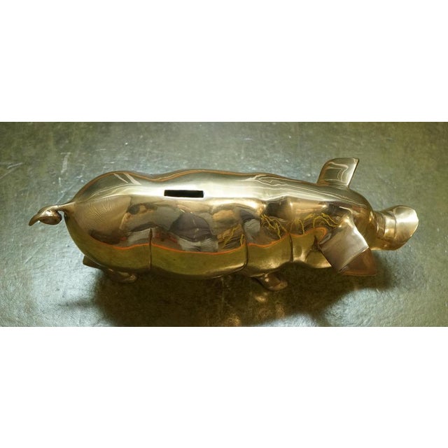 Antique Brass Piggy Bank, 1920s For Sale - Image 10 of 13