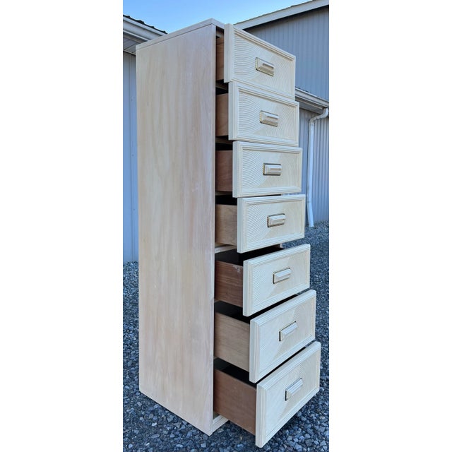 Wood Vintage Henry Link Pencil Reed Lingerie Chest For Sale - Image 7 of 11