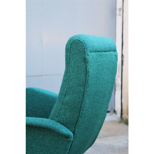 Forest Green Armchairs by Aldo Morbelli for Isa Bergamo, Italy, 1950s, Set of 2 For Sale - Image 8 of 16