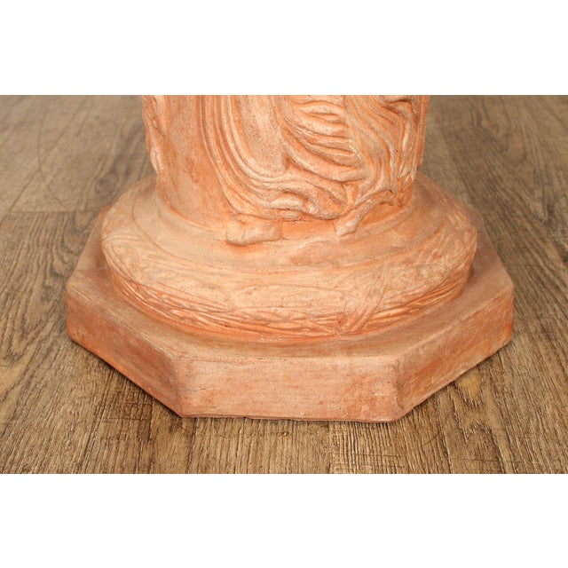 Italian Marble Top Terra Cotta Pedestal For Sale In Philadelphia - Image 6 of 12