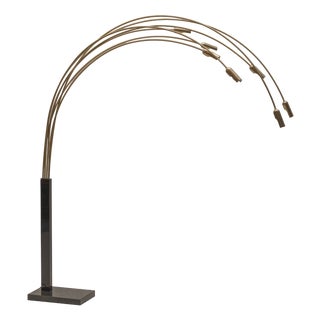 Vintage Floor Lamp in Gilded Metal, 1970s For Sale