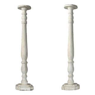 Large Wooden Columns - A Pair For Sale