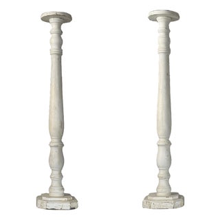 Vintage Wooden Columns - A Pair For Sale