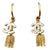 Chanel Vintage Gold Plated CC Opal Crystal 3 Way Thimble Piercing Earrings, A Pair For Sale