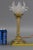 Bronze Table Lamp with Flower Shaped Glass Shade For Sale - Image 9 of 10