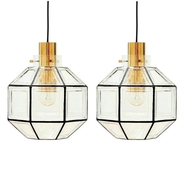 Large Mid-Century Octagonal Glass Pendants from Limburg, Germany, 1960s-1970s, Set of 2 For Sale - Image 11 of 11