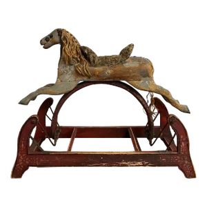 Antique Late 19th Century Whitney Reed Rocking Horse Glider