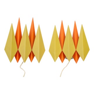 Vintage Danish Diamond Wall Lamps from Holm Sørensen & Co., 1960s, Set of 2 For Sale