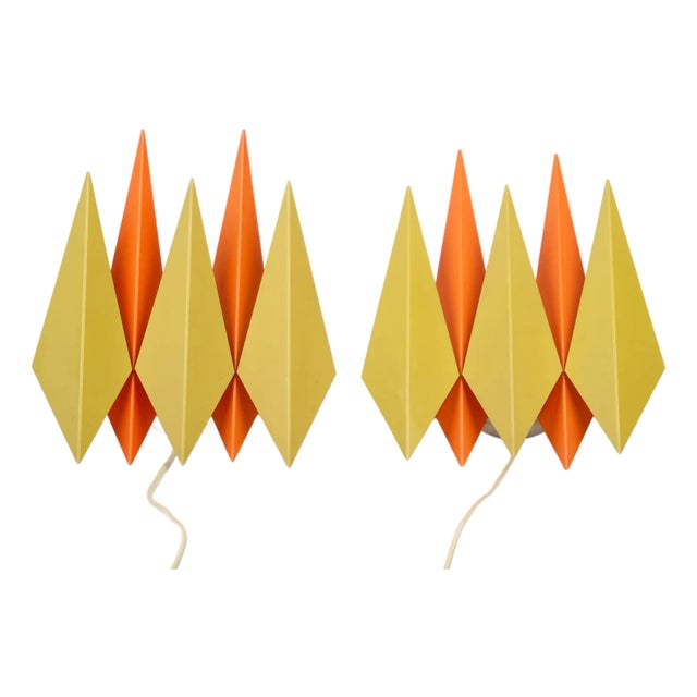 Vintage Danish Diamond Wall Lamps from Holm Sørensen & Co., 1960s, Set of 2 For Sale