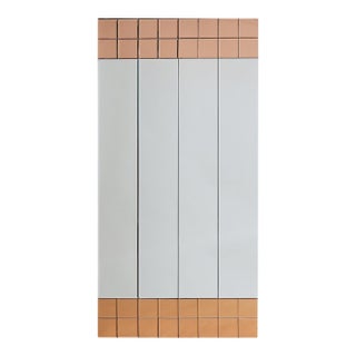 Italian Rose Gold Paneled Floor-Length Mirror, 1970s For Sale