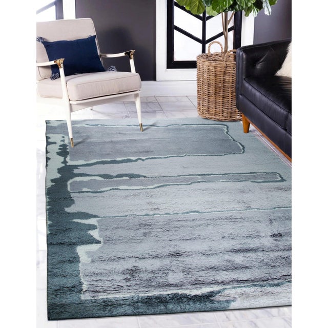 2020s 5x8 Maya Purple Abstract Modern Hand Knotted Wool Carpet Rug For Sale - Image 5 of 6