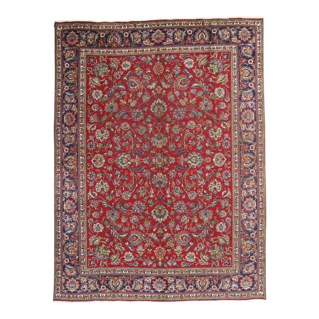 Vintage Persian Tabriz Rug - 09'10 X 13'01 For Sale