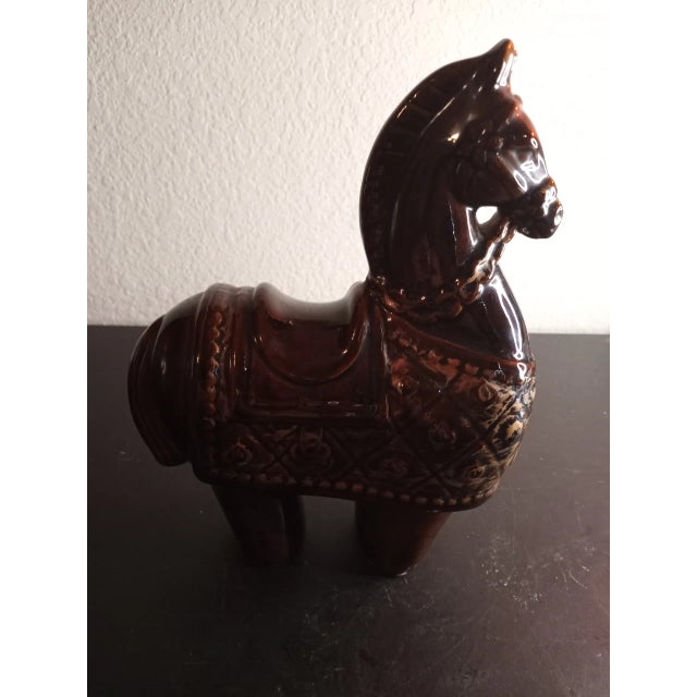 Ceramic Glazed Ceramic Horse Figurine For Sale - Image 7 of 7