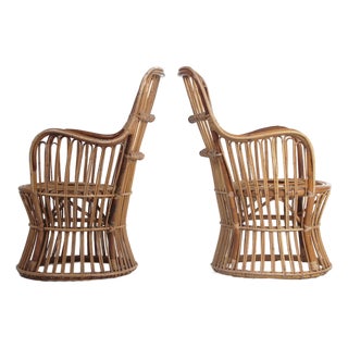 Vintage Rattan Armchairs, 1960s, Set of 2 For Sale