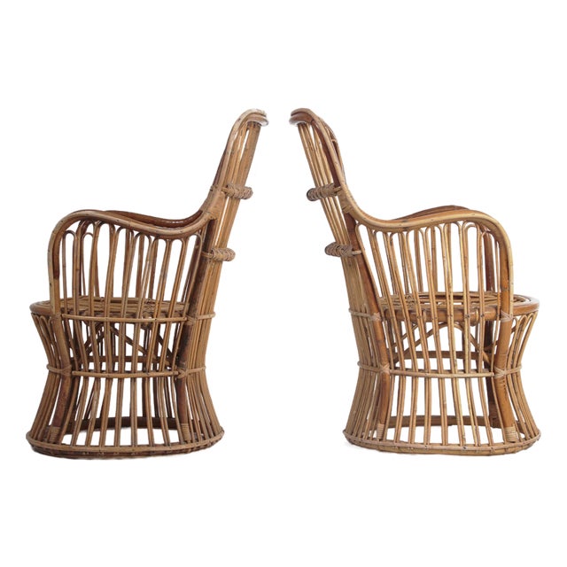 Vintage Rattan Armchairs, 1960s, Set of 2 For Sale