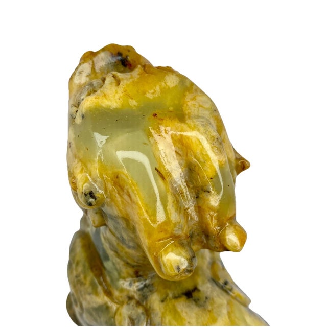 Gemstone Unique Antique Chinese Jade Pixiu Statue Wealth Guardian Feng Shui Fortune Beast For Sale - Image 7 of 12