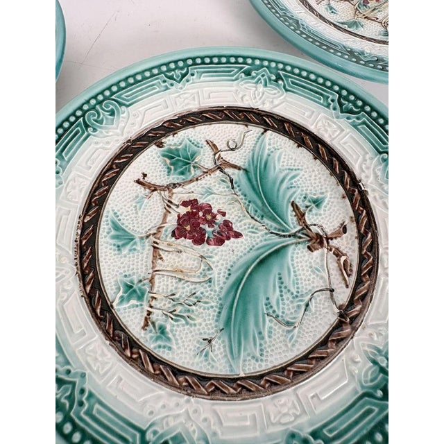Ceramic Majolica Plates, France, 19th Century, Set of 5 For Sale - Image 7 of 14
