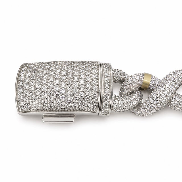 14k White Gold 9.5 Ct Natural Diamond Infinity Bracelet, 8 In For Sale In Atlanta - Image 6 of 6