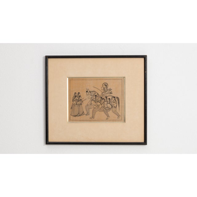 Mid 20th Century India Sienna Wood Painting For Sale - Image 11 of 15