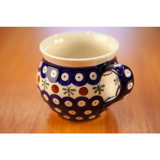 Contemporary 320 Ml Barrel-Like Ceramic Mugs from Zakłady Ceramiczne Bolesławiec, Set of 4 For Sale - Image 3 of 8