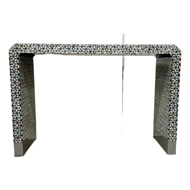 Modern Mother of Pearl Waterfall Console Table For Sale
