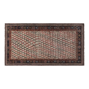 Authentic Persian Afshar Rug in Blue, Brown, Green, Red, White