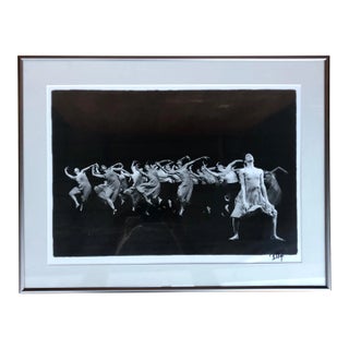 A Contemporary Dance Framed and Signed Black and White Analog Photograph. For Sale