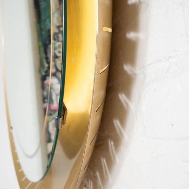 Metal Perforated Brass Backlit Mirror by Hillebrand For Sale - Image 7 of 8