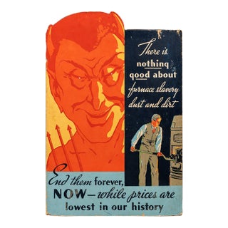 Vintage Oil Furnace Advertisement Standee For Sale