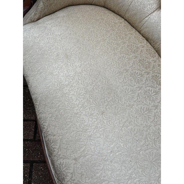 Victorian Sofa with Buttoned Back, Cabriole Legs & Brass Castors For Sale - Image 12 of 18