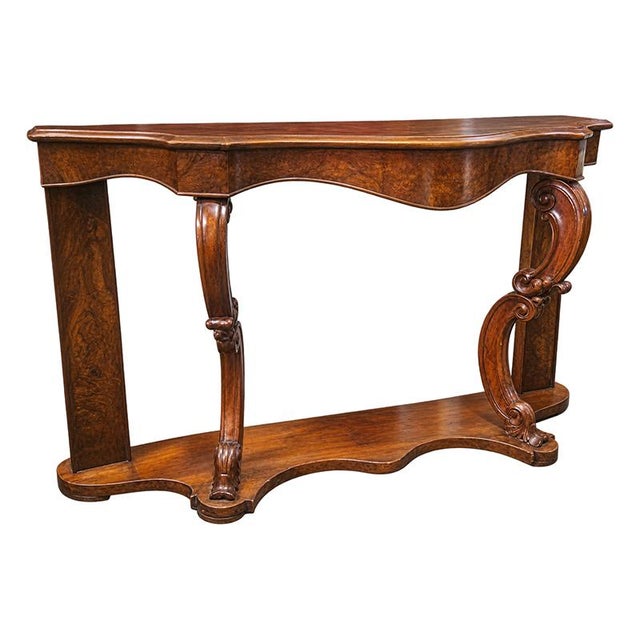 19th Century Walnut Burl Console Table Louis Philippe For Sale - Image 3 of 6