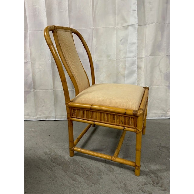 Chic vintage Henry Olko side chair ready to reupholster and float in your space. Makes a great desk chair too.