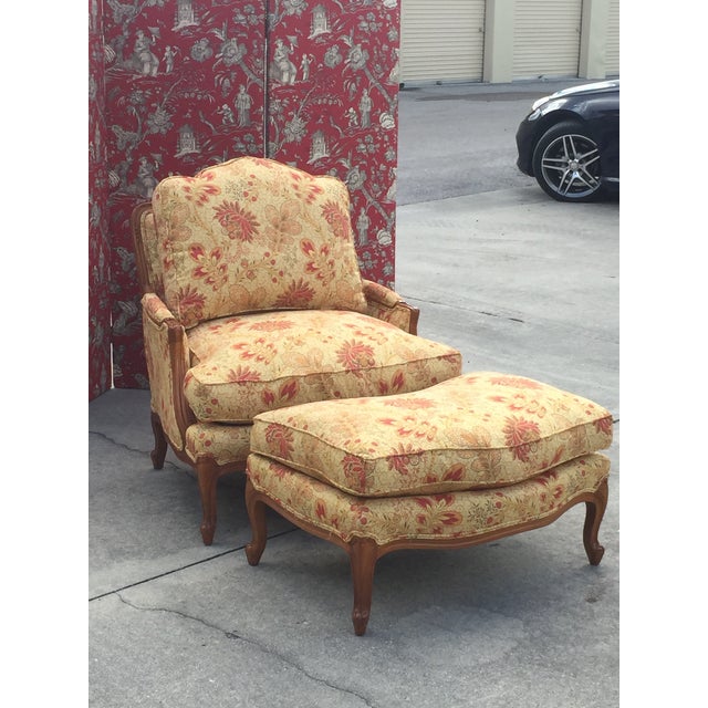 French Style Traditional Chair and Ottoman Chairish
