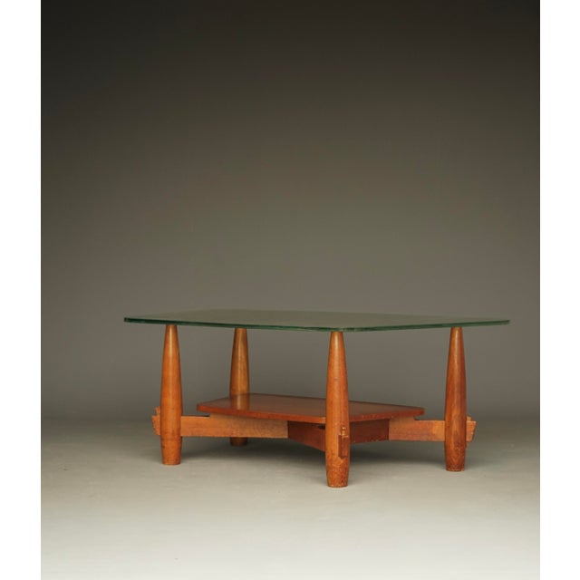 Mid-Century Modern Large Art Deco Coffee Table with Feature Glass Top, 1940s For Sale - Image 3 of 17