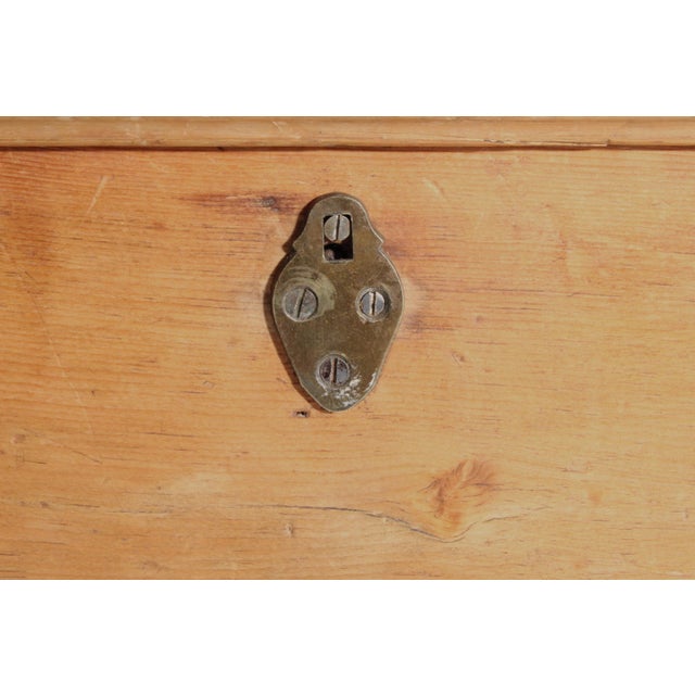 Tan Antique Pine Trunk For Sale - Image 8 of 15
