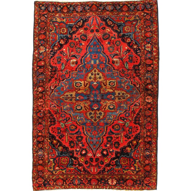 Late 19th Century Antique Persian Sarouk Farahan Rug - 3′8″ × 5′6″ For Sale