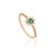 VR Jewels Art Deco Sunburst Emerald & Baguette Diamond Promise Ring Size 4 in 14k Yellow Gold For Sale - Image 4 of 17