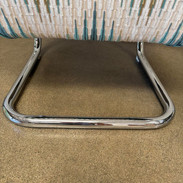 Metal 1970s Vintage Chrome Tubular Cantilever Lounge Chairs Attributed to Kinetics - Pair For Sale - Image 7 of 12