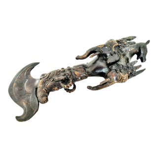 20th Century Tibetan Bronze Ritual Kartika Phurba – Hayagriva Motif For Sale